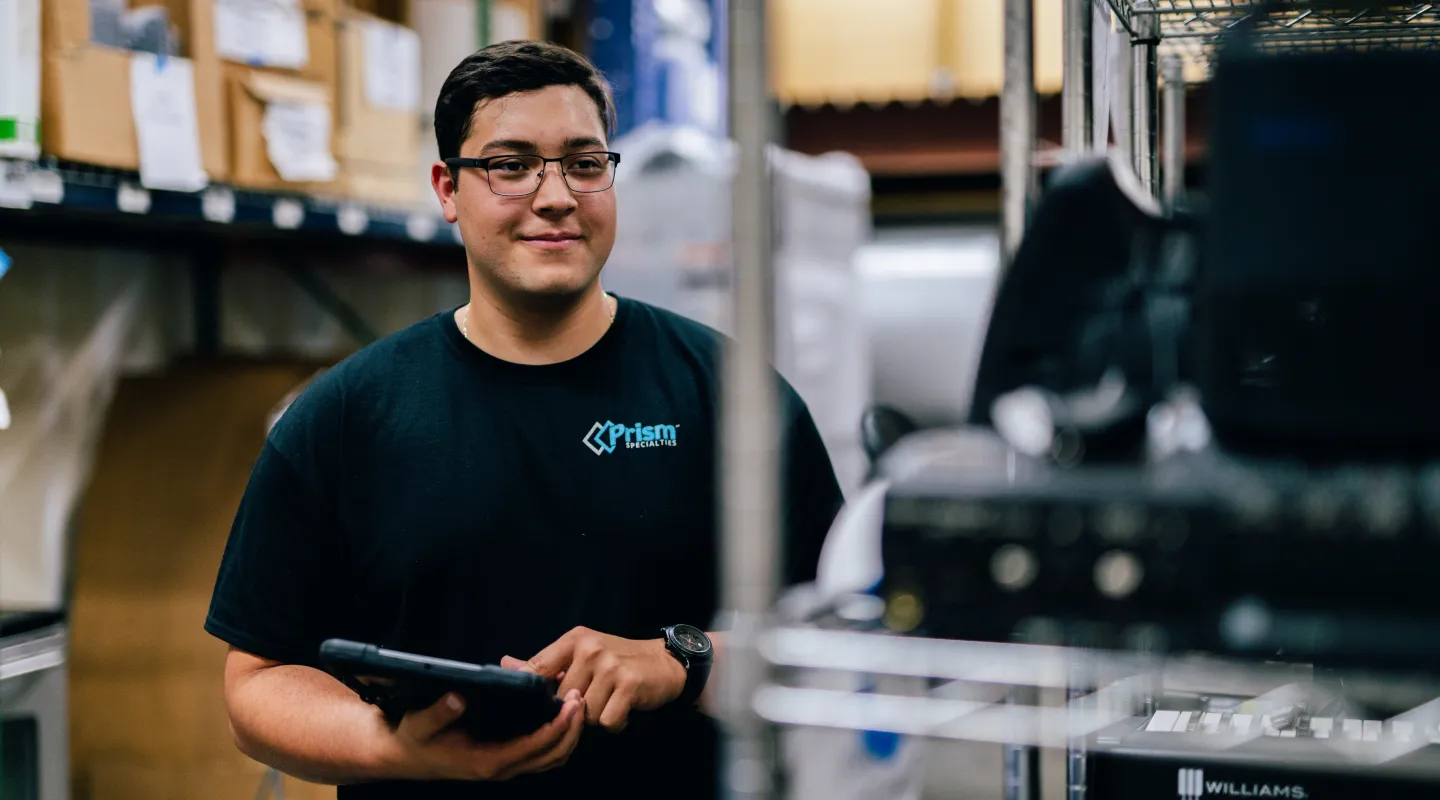 Prism technicians coordinating specialty restoration workflows
