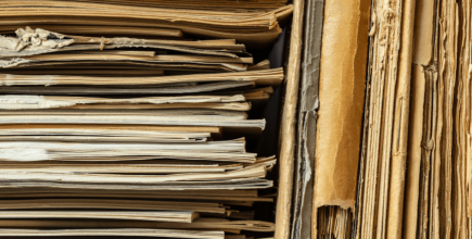 old, yellowed documents