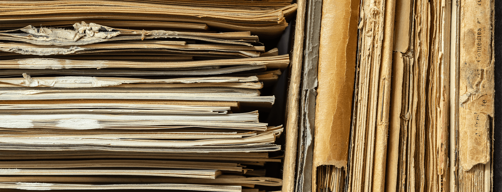 old, yellowed documents