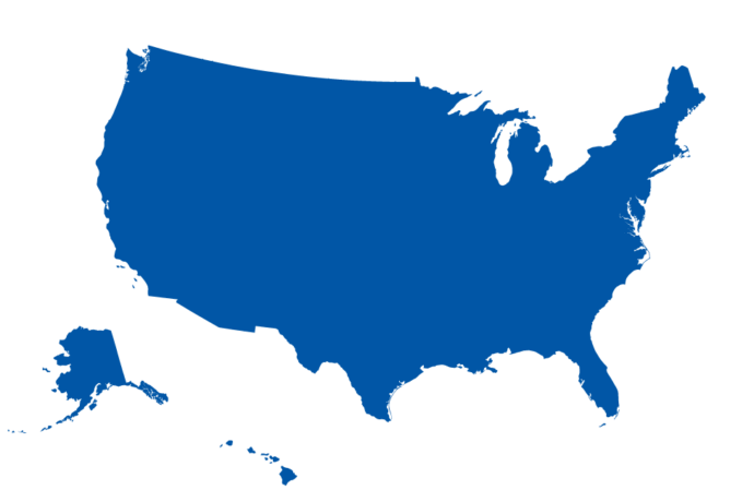 Blue US Map