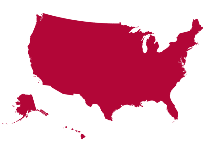 Red US Map