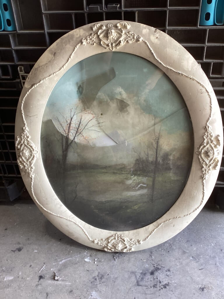 Chalk drawing before restoration